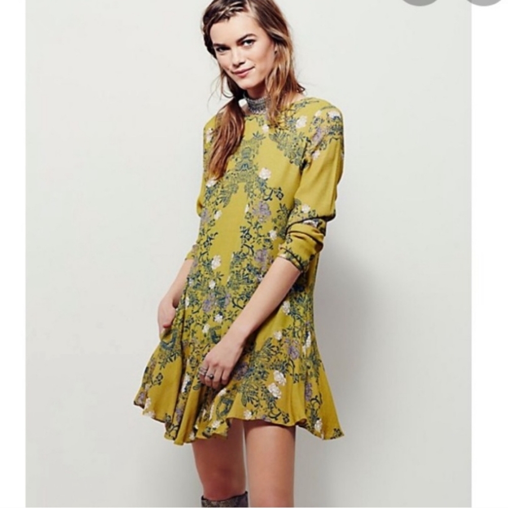 Free People Smooth Talker Yellow Tunic/Dress Size S